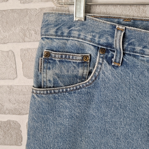 Carhartt Relaxed Fit Light Wash Denim Work Jean Men's Size 38 x 32 - Picture 4 of 14